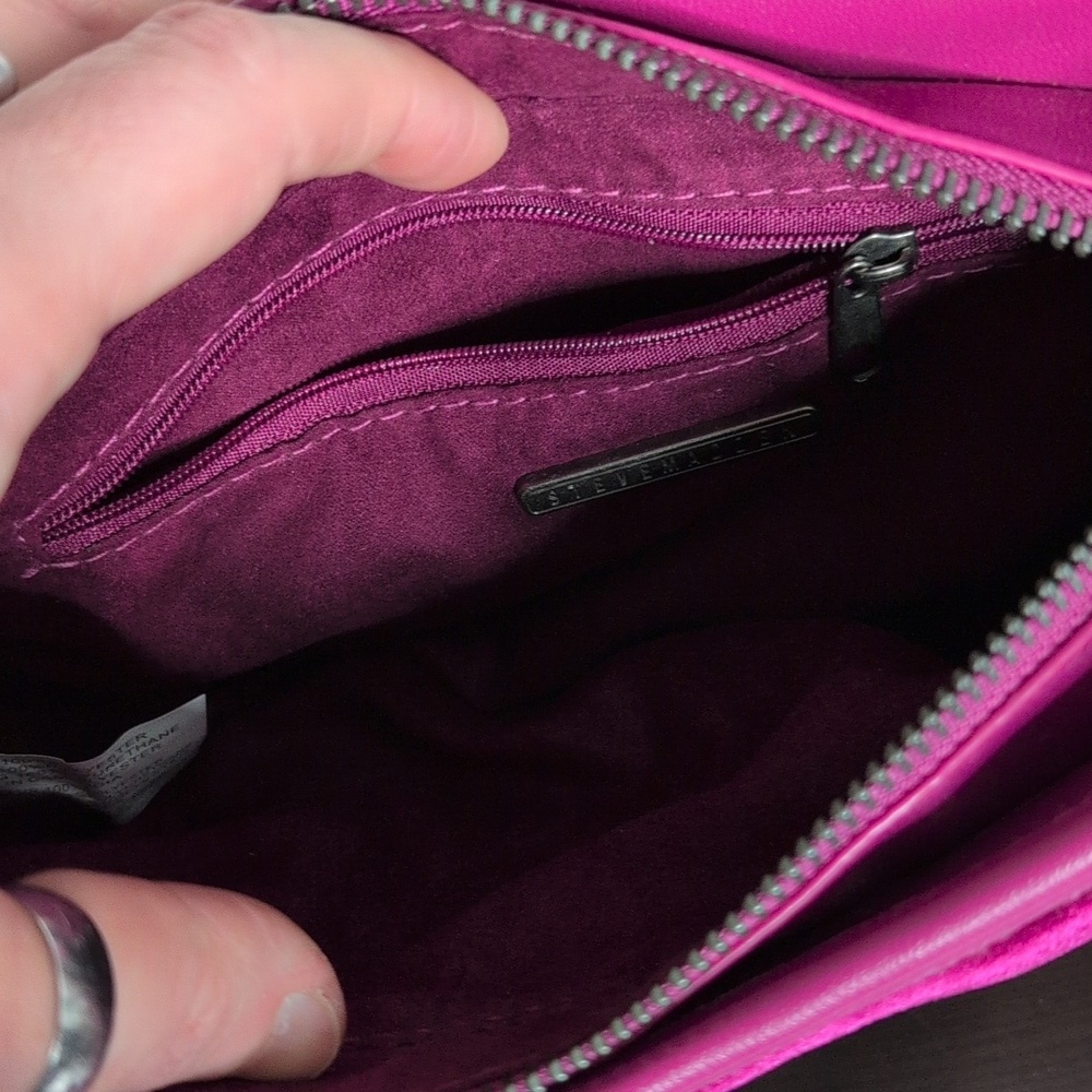 Steve Madden Bzoia Dark Fuschia Velvet Crossbody Festive Handbag Y2K Chic Glam - Picture 12 of 13
